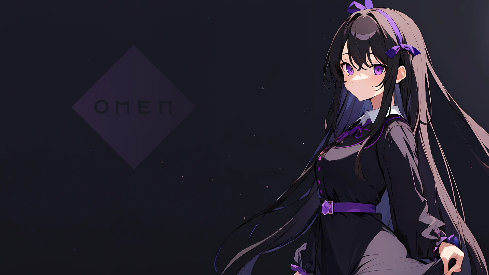 hp omen purple anime girl concept